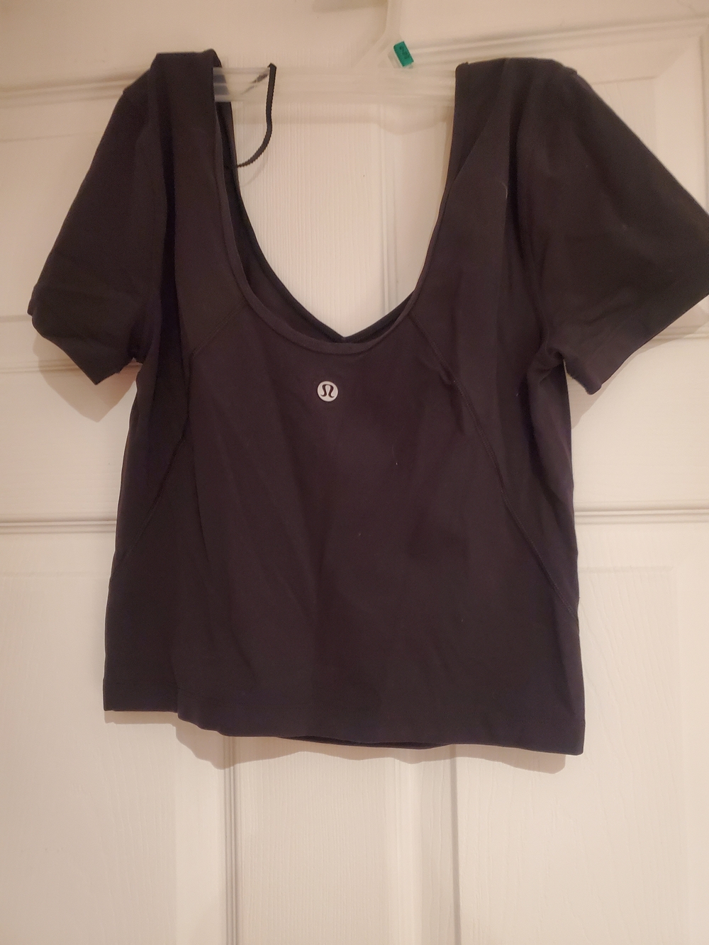 lululemon athletica Black Scoop-Neck Crop Top